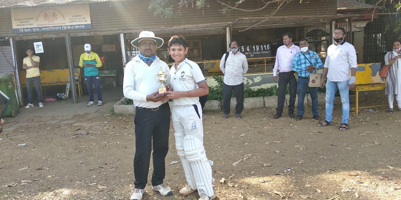 Indrenal played 58runs in 54balls brilliant knock in MVP tournament under 13 boys