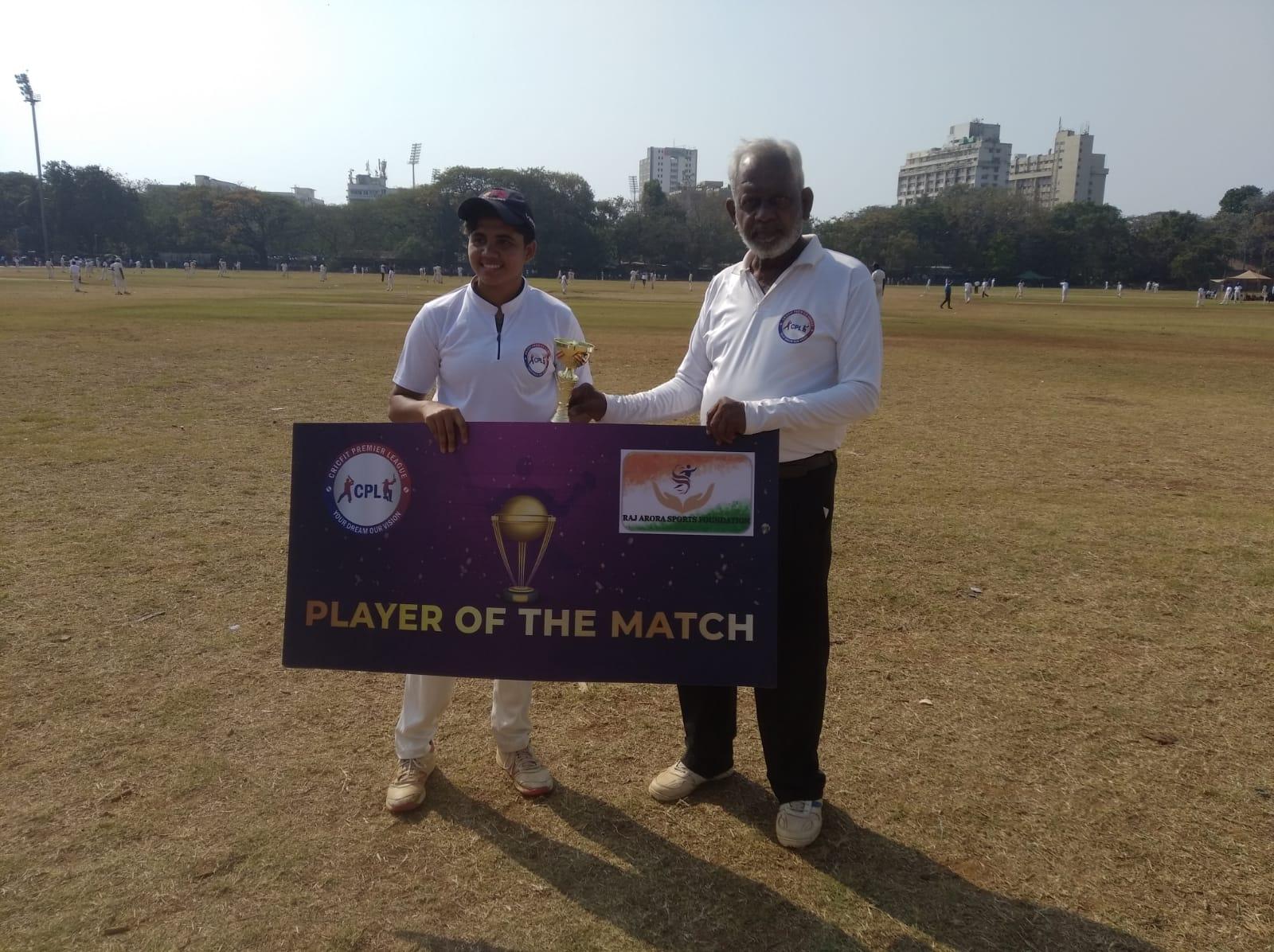 Mansi patil player of the match she’s scored 85 runs in 86 Balls